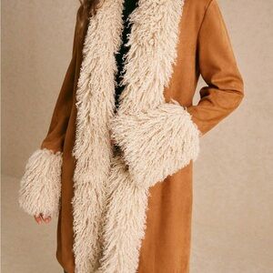 Tan Teddy Jacket with Cream Faux Fur